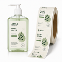 Étiquettes personnalisées en papier synthétique durable, autocollantes, imperméables, en forme de bouteille, autocollants laminés pour produits cosmétiques quotidiens et lavage des mains