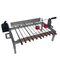 Broche de Barbecue Électrique Réglable Rôti de Chypre Rôtissoire Portable Extérieur Broche de Barbecue Rotatif Barbecue Grill Acier Inoxydable
