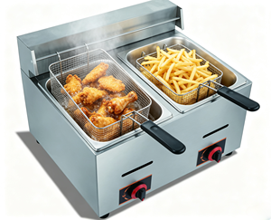<span class=keywords><strong>Friteuse</strong></span> professionnelle à <span class=keywords><strong>gaz</strong></span> double panier en acier inoxydable 12L, la plus vendue pour restaurants - Product Image 1