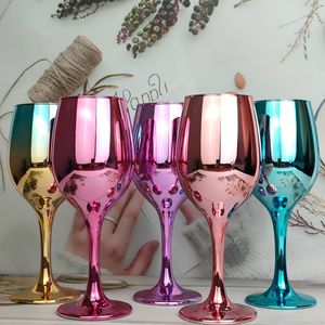 Verres à <span class=keywords><strong>vin</strong></span> rouge électroplaqués à pied haut avec détails dorés sans plomb Calcium-Sodium 201-300ml - Product Image 2