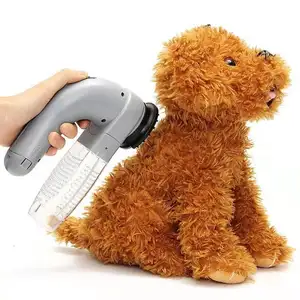 Yüksek kaliteli elektrikli Pet köpek kedi saç temizleme makinesi döken Pal bakım temiz saç Combs Remover Pet aracı pil plastik gri