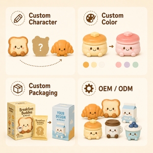 Caja Sorpresa Personalizada OEM ODM <span class=keywords><strong>de</strong></span> la Serie <span class=keywords><strong>de</strong></span> Comida Breakfast Buddies, Muñeco Coleccionable en Miniatura Kawaii, Muñeco <span class=keywords><strong>de</strong></span> PVC Personalizado - Product Image 3