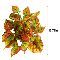 Guirnalda de Hojas de Hiedra Artificiales de Plástico de Alta Simulación, Duraderas, en Degradado Rojo Anaranjado Otoñal, para Decoración Floral de Bodas
