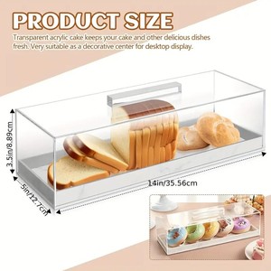 กล่องเค้กอะคริลิคใสทรงสี่เหลี่ยมอเนกประสงค์ กล่องโชว์ขนมอะคริลิคใสพิเศษพร้อมฝาปิดกันฝุ่น - Product Image 3