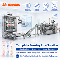 Machine d'emballage de sachets BURGEN pour liquides et sticks pour nourrissons et tout-petits - Remplissage de précision à l'azote en salle blanche GMP pour contrôle PLC