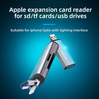 Lector de Tarjetas USB y Lightning, Lector de Tarjetas de Memoria de Doble Interfaz SD TF para iPhone, iPad y PC