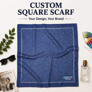 Custom Cotton <b>Square</b> <b>Scarf</b> Bandana Personalized Logo Printing OEM ODM Low MOQ Fashion Head <b>Scarf</b> for Women Men - Product Image 1