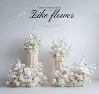 Décoration de mariage de style européen Zike, arrangement floral au sol en gypsophile rose clair, accessoires de photographie pour événements et cérémonies