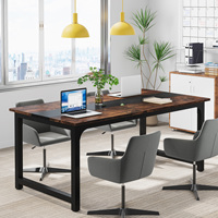 Bureau d'ordinateur moderne Tribesigns, 63 x 31,5 pouces, grand bureau de bureau, table d'ordinateur, bureau d'étude, poste de travail