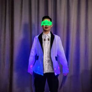 Traje de fibra óptica para actuación occidental; Colorido traje de bar y club nocturno para organizar bebidas; Maestro de ceremonias en el sitio Co - Product Image 5