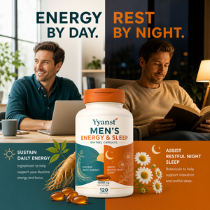 Capsules de bien-être énergétique pour hommes Jour & Nuit 1000mg 120 gélules – Soutien botanique au Ginseng et au Thé Vert pour la fatigue diurne et le repos nocturne - Product Image 5