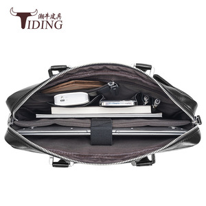 Tiding Men's Business <b>Briefcase</b> Genuine Leather Laptop Bag Black Brown Durable Crossbody Shoulder Bag for Business Travel - Product Image 2