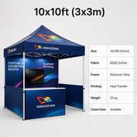 Tente de réception pliable en aluminium avec impression personnalisée, toile Oxford 600D imperméable, pour salons professionnels et événements publicitaires