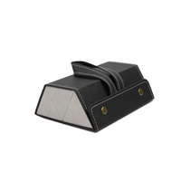Étui de rangement suspendu en cuir pliable à 3 compartiments pour lunettes de soleil et de vue avec conception anti-écrasement