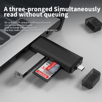 Lector de tarjetas de memoria 3 en 1 tipo C adaptador OTG USB3.2 Gen 1 transmisión de alta velocidad Tf/lector de tarjetas SD escritor