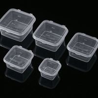 Gobelet carré jetable en PP de 2 oz de qualité alimentaire pour sauce soja avec couvercle à charnière, anti-fuite, compatible micro-ondes et recyclable