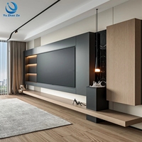 Meuble TV sur mesure, meuble TV flottant, meuble TV moderne classique, meubles TV modernes sur mesure, longs meubles TV en bois massif pour suite d'hôtel