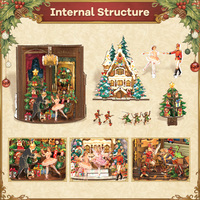 CuteBee DIY Mechanical the Nutcracker's Dreamscape Adventure Wooden Book Nook Kit Miniature House Bookshelf Insert 3D Puzzle