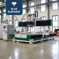 Centre d'usinage CNC 5 axes Blue Elephant dernière génération avec colonne mobile, machine de gravure sur bois et mousse pour l'industrie des moules 3D