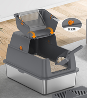 Litière pour chat intelligente en acier inoxydable, multi-capacités, durable, élégante, entièrement fermée, anti-éclaboussures, détachable et facile à nettoyer, pour le dropshipping