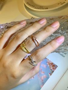 Dylam Open Wrap <b>Adjustable</b> Stacking Bypass <b>Ring</b> for Women Offset Diamond <b>Ring</b> in 925 Sterling <b>Silver</b> or 18k Yellow Gold Vermeil - Product Image 4