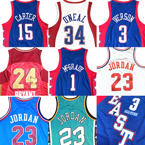 <span class=keywords><strong>Maillot</strong></span> de basketball rétro respirant en tissu mesh, brodé et imprimé par transfert thermique, personnalisable avec nom d'équipe et joueur, vente en gros - Product Image 2