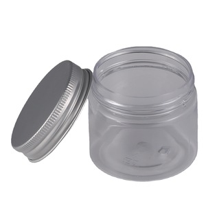 <b>Plastic</b> <b>Jars</b> With Aluminum Cap 60ml 80ml 100ml For Cosmetic Creams And Lotions Cylinder Shape Pet Material - Product Image 4