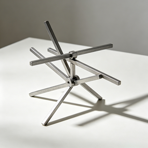 Escultura geométrica de aluminio anodizado arenado, adorno artesanal de escritorio de acero inoxidable con corte CNC personalizado por electroerosión por hilo. - Product Image 3
