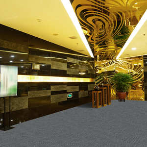 พรมกระเบื้องไนลอนสี่เหลี่ยมสำหรับใช้ในสำนักงานเพื่อการพาณิชย์พรมปูกระเบื้องสีน้ำตาลแบบห่วง100% ทันสมัยสำหรับปีใหม่จีน - Product Image 4