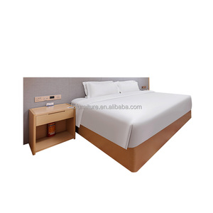 Ensemble de meubles de chambre d'hôtel 3 étoiles sur mesure, lit en bois contreplaqué moderne pour hôtel d'affaires économique, mobilier de chambre d'hôtes pour motel - Product Image 4