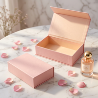 Boîte cadeau magnétique rigide de luxe en papier rose, avec impression personnalisée, tendance mode, pour emballage de flacon de parfum