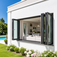 Ventana Plegable de Doble Acristalamiento Insonorizada Comercial JUNYAO 6063-T5 CE NFRC ODM para Escuelas
