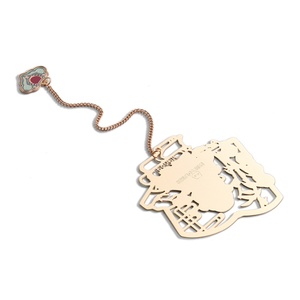 Wholesale Customized <b>Cute</b> Green <b>Bear</b> Metal Souvenir Bookmark with Pendant - Product Image 4