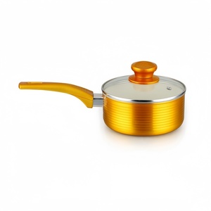 Cacerola de aluminio antiadherente Premium con tapa de vidrio Distribución rápida del calor y utensilios de cocina de fácil limpieza - Product Image 4