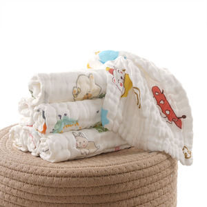 Serviette de bain pour bébé en gaze 100 % coton six couches Kim Ryan 25x25cm 30x30cm, douce et absorbante pour le bain des enfants - Product Image 1