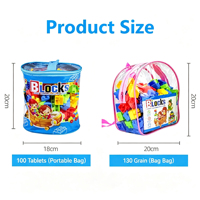 Juguetes Clásicos Creativos de Plástico con Partículas Grandes Montessori Educativos Diy, Sets de Bloques de Construcción de Plástico para Niños y Niñas