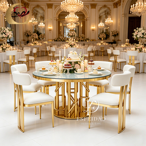 Sillas de Boda de Lujo de Acero Inoxidable Dorado para Salón de Banquetes de Boda en Dubái, Diseño Moderno para Eventos al Aire Libre y en Apartamentos - Product Image 5