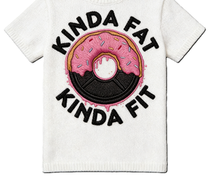 T-shirt da sollevamento pesi con stampa divertente 'Kinda Fat Kinda Fit Donut', maglietta grafica per allenamento in palestra, regalo per amanti dell'umorismo fitness, t-shirt oversize in cotone a maniche corte, streetwear, top casual - Product Image 3