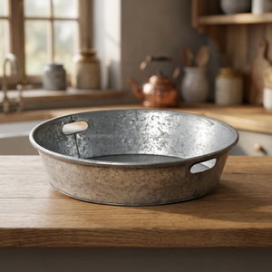 Bandeja Redonda de Hierro Galvanizado Moderna KS International, Modelo Ecológico KSI 1134, Hecha en Uttar Pradesh - Product Image 2