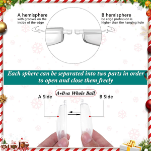 Perlengkapan personalisasi kustom akrilik Tahun Baru transparan 8cm pohon bening ornamen bola Natal dekorasi dengan logo - Product Image 6