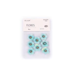 Ilan Flores Decorazioni Floreali Blu 2,5cm 8 Pezzi per Artigianato - Product Image 2
