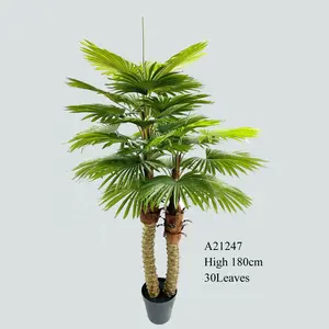 가짜 야자수 Areca 코코넛 인공 식물 녹지 플라스틱 분재 120Cm 여행자 실내 야외 가정 정원 장식