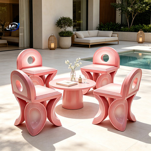 Luxury European Modern Resin <b>Dining</b> <b>Table</b> <b>Set</b> Four Seat Indoor <b>Dining</b> Room Furniture <b>Table</b> and Chairs - Product Image 1