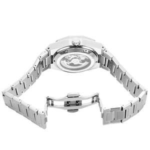 Hot Selling for Men's Stainless Steel <b>Mechanical</b> Automatic Analog Glass Dial Waterproof Luxury <b>Watch</b> Date Display 3BAR - Product Image 6