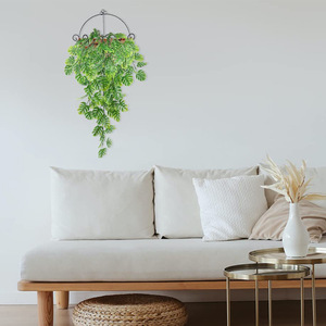 Left Coffee Artificial Monstera Vine 30-100cm <b>Wall</b> Hanging Green <b>Leaf</b> <b>Decoration</b> Indoor Outdoor Home Wedding Props - Product Image 3