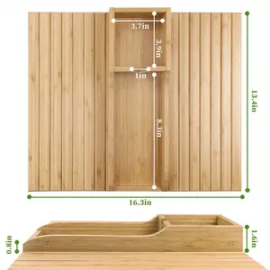 تخفيضات كبيرة على صينية أريكة خشبية من الخيزران ، طاولة مسند ذراع قابلة للطي ، صواني جانبية عالمية خشبية - Product Image 3