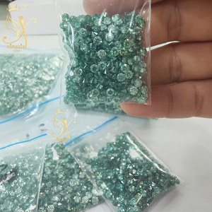 Moissanite Sciolta da 1,0 ct Taglio Rotondo 1 mm - 3,0 mm All'ingrosso, Gemma per Gioielli Fai da Te Colore Blu-Verde, Piccola Pietra di Moissanite Simil Diamante - Product Image 4