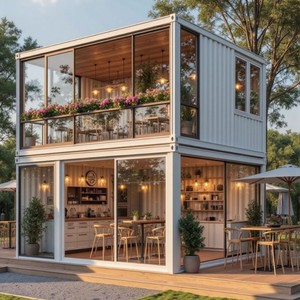 Casas Modulares de Lujo de 40 pies, Contenedor Pequeño de Acero, Estilo Moderno, Restaurante Móvil, Cafetería de Dos Pisos, Tienda de Burbujas - Product Image 3