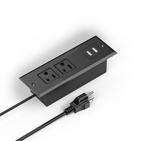 Multiprise encastrable pour conférence avec 2 prises CA et 2 ports USB-C – Prise de courant de bureau pour table d'appoint ou table de chevet