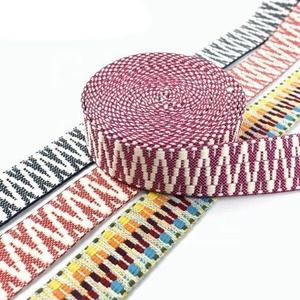 38mm đầy màu sắc <span class=keywords><strong>Zig</strong></span> <span class=keywords><strong>Zag</strong></span> ethric bông Jacquard Ribbon Webbing cho quần áo ba lô trang trí DIY may phụ kiện - Product Image 4